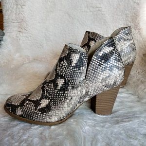 Fergalicious Snakeskin Embossed Ankle Boots